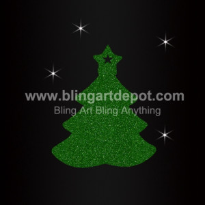 Christmas Tree Heat Transfer Glitter Vinyl Designs